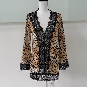 Tinibikini Animal Print Lace Cotton Bikini Cover-Up – Size Small